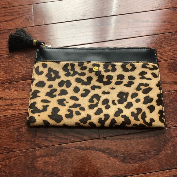 J. Crew Handbags - Jcrew leopard print clutch with tassel
